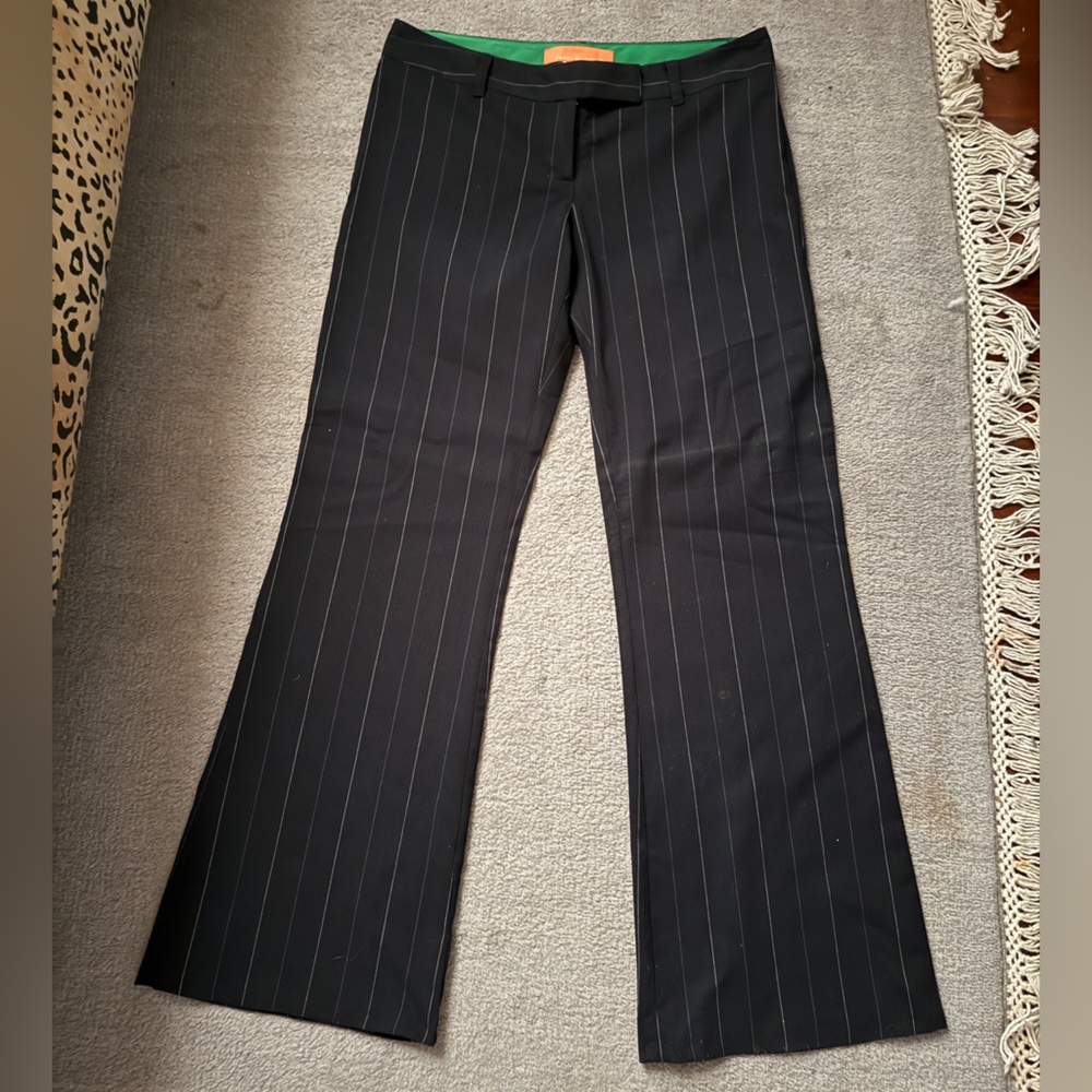 Sweet by Miss Me Black Pinstripe Straight Leg Trousers Size Medium